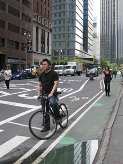 Bike lane on 7th avenue around 57th street