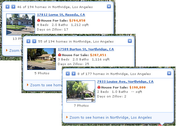A sampling of affordable homes in my neighborhood from Zillow