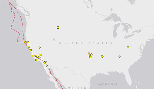 Earthquakes this past week. Most of them are small, but there are many!